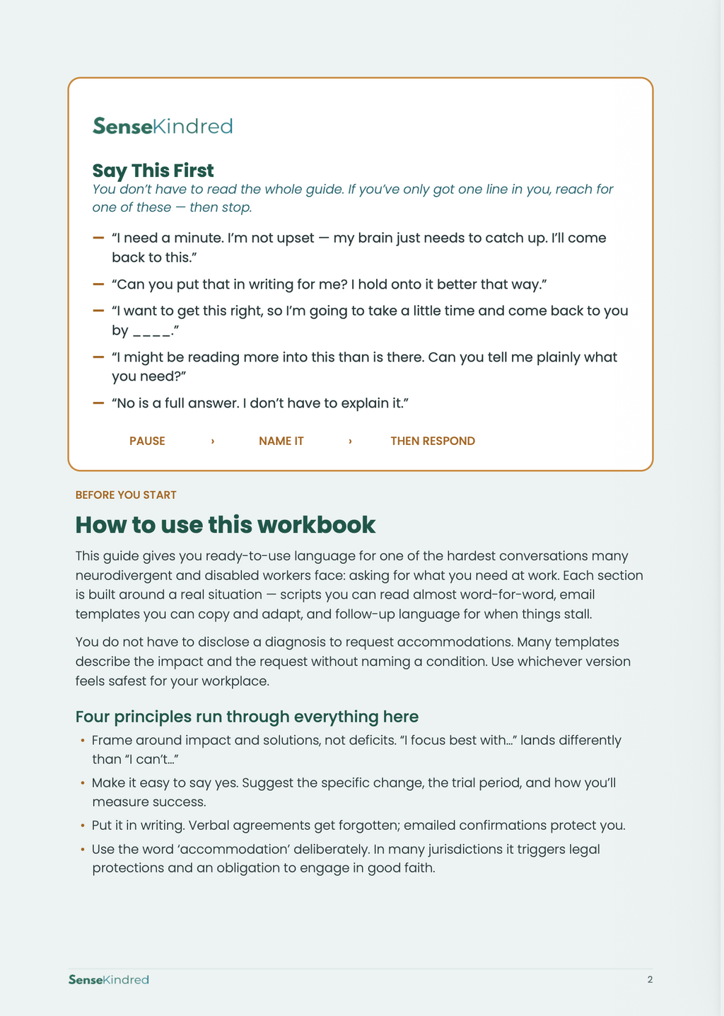 Workplace Accommodation Scripts