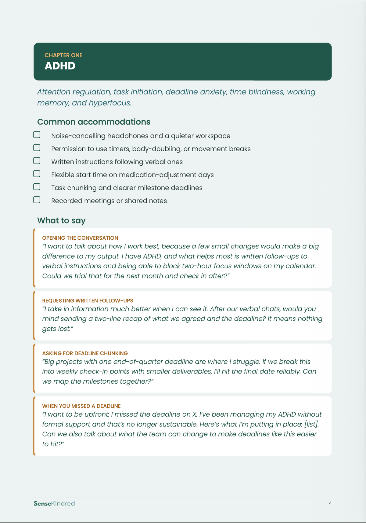 Workplace Accommodation Scripts