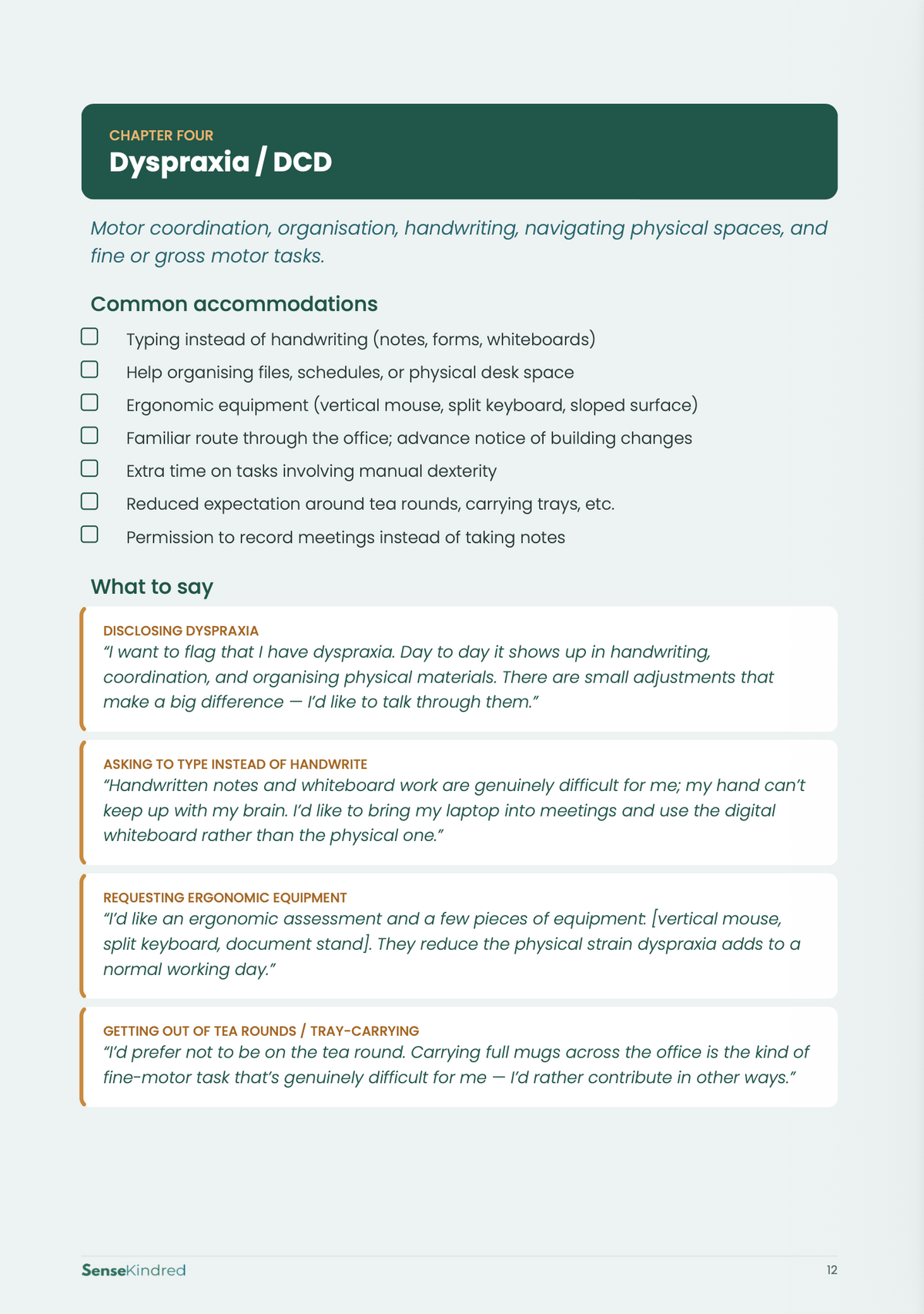 Workplace Accommodation Scripts