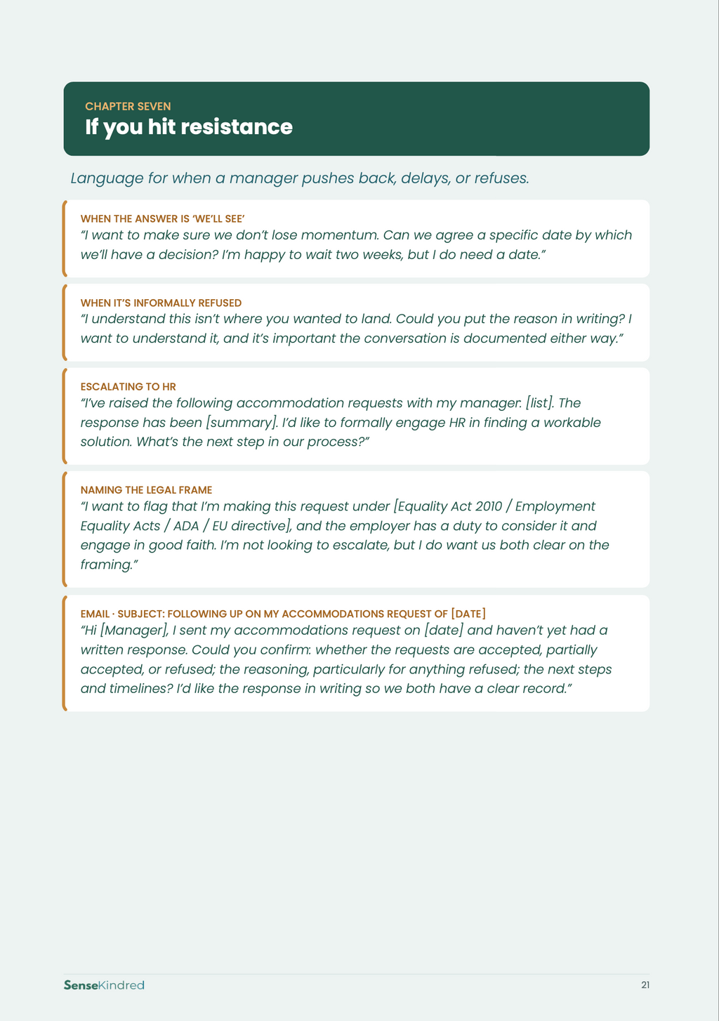 Workplace Accommodation Scripts